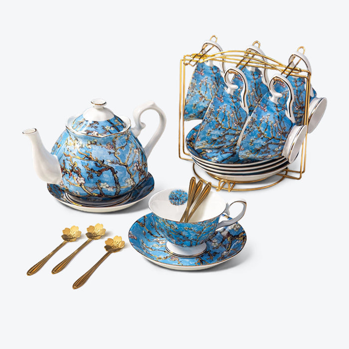 Van Gogh Starry Sky Apricot Blossom Tea Set-4