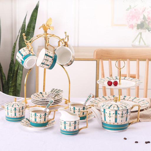 English Geometric Ceramic Tea Set-2