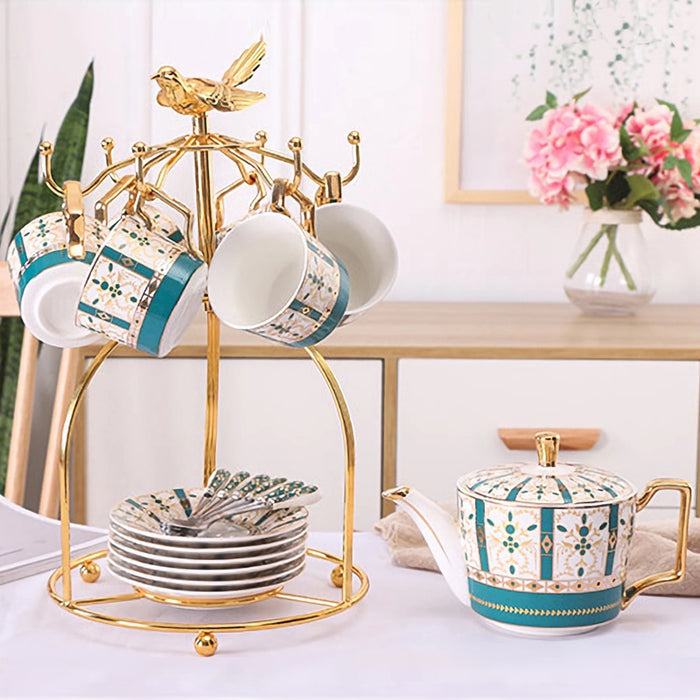 English Geometric Ceramic Tea Set-3