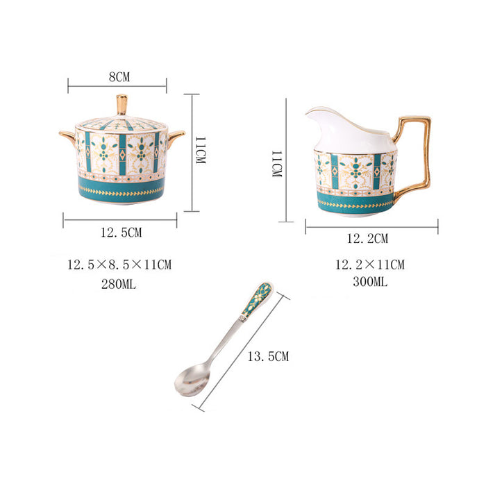 English Geometric Ceramic Tea Set-4