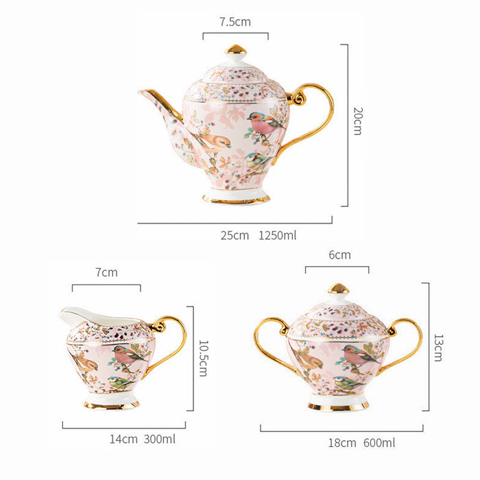 Idyllic Bird Bone China Tea Set-12