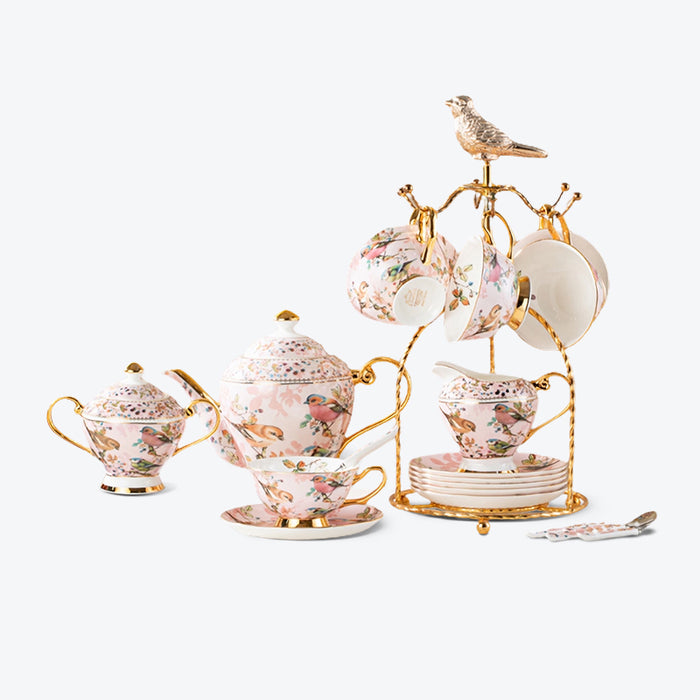 Idyllic Bird Bone China Tea Set-9