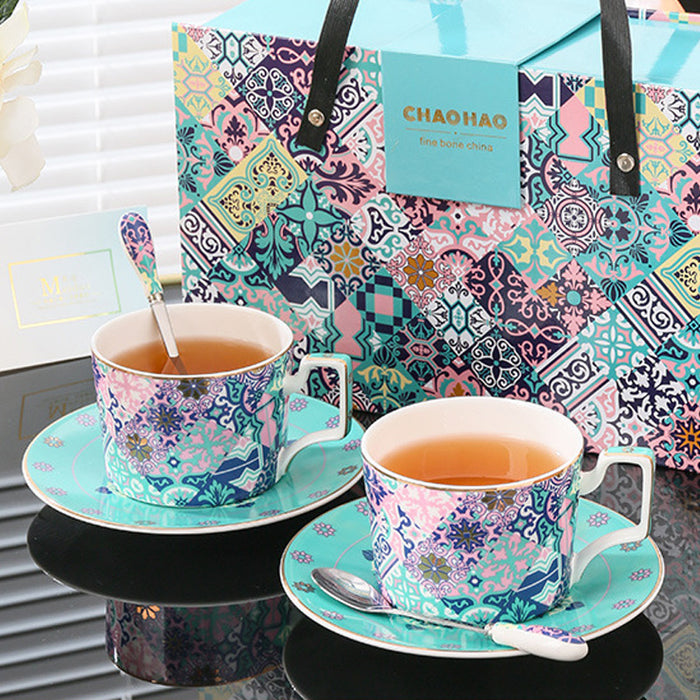 Exotic Flower Bone China Tea Set-6