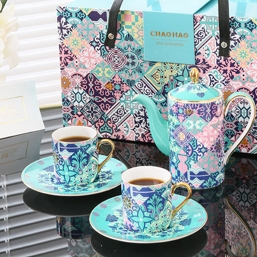 Exotic Flower Bone China Tea Set-9