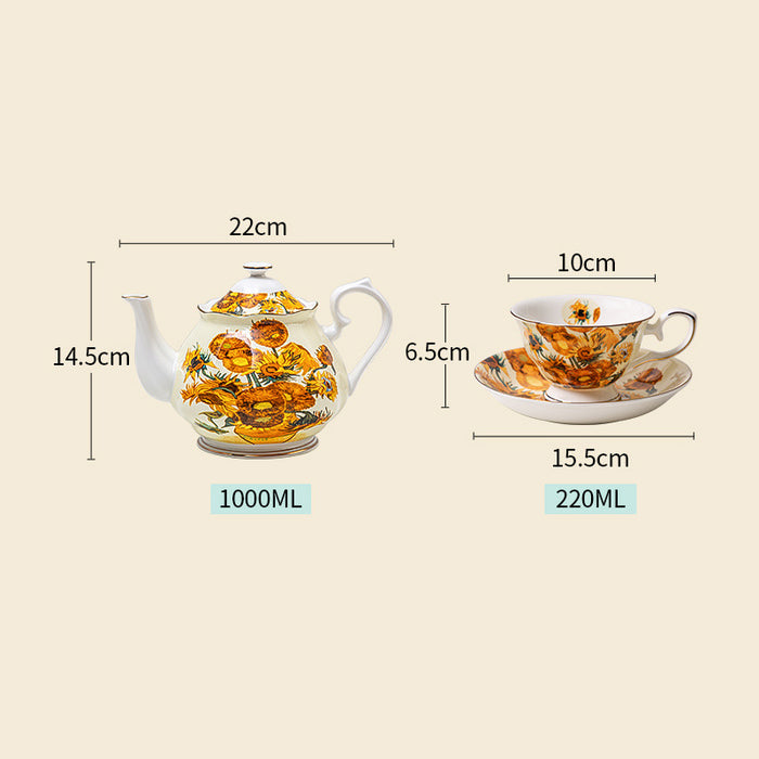Sunflower Bone China Tea Set-4
