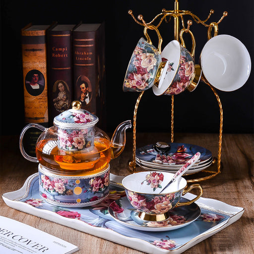 Vintage Rose Bone China Tea Set-2
