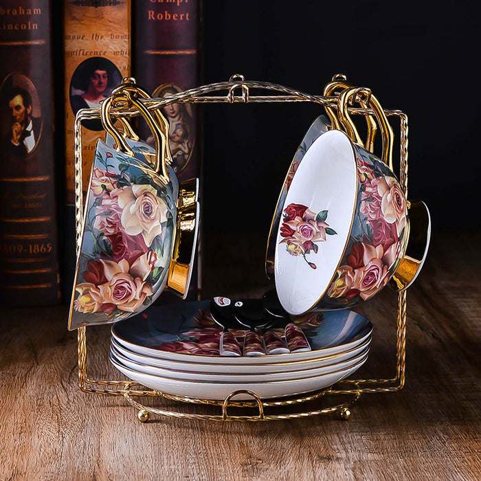 Vintage Rose Bone China Tea Set-3