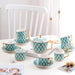 Bone China Green Diamond Grid Cup Tea Set-2