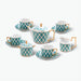 Bone China Green Diamond Grid Cup Tea Set-1