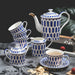 Blue Glazed Hand-Painted Gold Lined Tea Set-2
