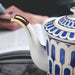 Blue Glazed Hand-Painted Gold Lined Tea Set-4