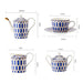 Blue Glazed Hand-Painted Gold Lined Tea Set-6
