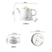 Gold Trim Marbling Ceramic Tea Set-4