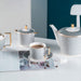 Bone China Houndstooth Gold Trim Ceramic Tea Set-7
