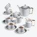Bone China Houndstooth Gold Trim Ceramic Tea Set-5
