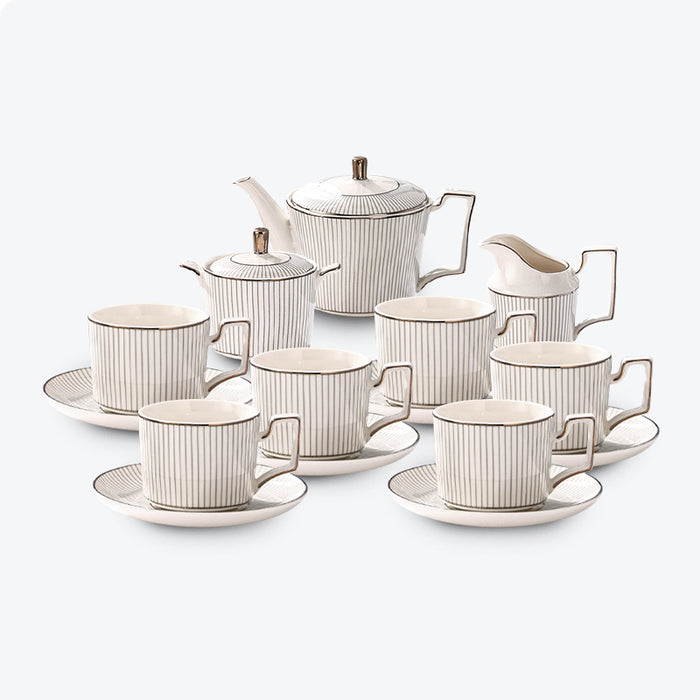 Bone China Silver Stripes Tea Set-4