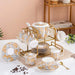 Modern Orange/Silver Marble Coffee Set-3
