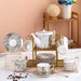Modern Orange/Silver Marble Coffee Set-5