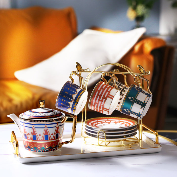 British Architecture Gold Trim Ceramic Tea Set-2