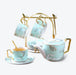 Carp Pattern Gold Trim Frosted Ceramic Tea Set-3