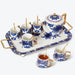 Blue Phoenix and Flower Gold Trim Ceramic Tea Set-1