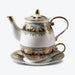 Gold Flower Bone China Tea Set for One Set-1