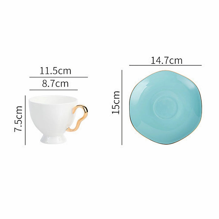 Luxury Bone China Gold Trim Ceramic Tea Set-3