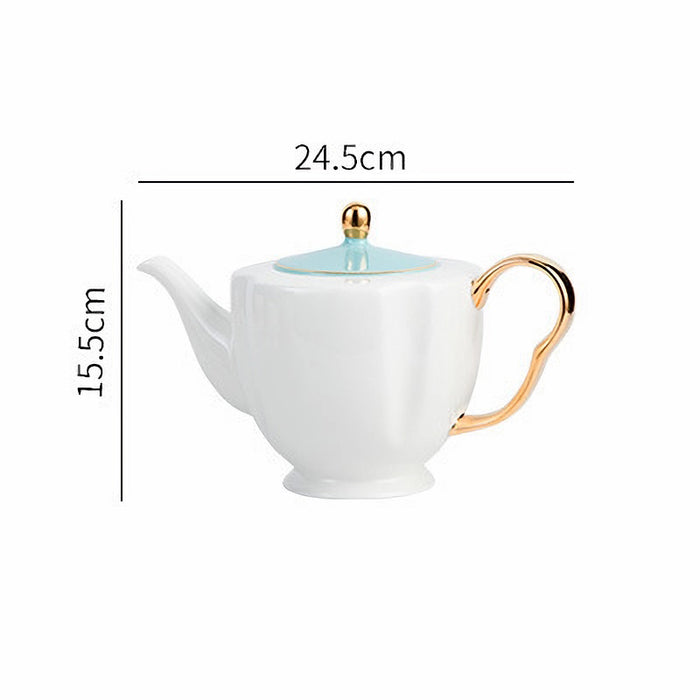 Luxury Bone China Gold Trim Ceramic Tea Set-6