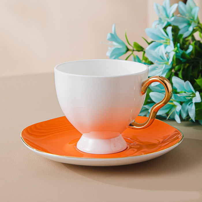 Luxury Bone China Gold Trim Ceramic Tea Set-8