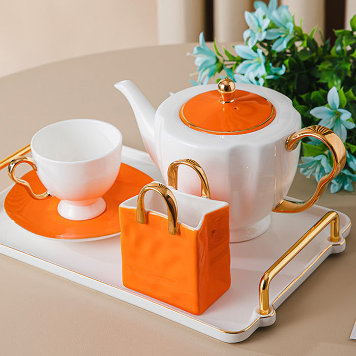 Luxury Bone China Gold Trim Ceramic Tea Set-11