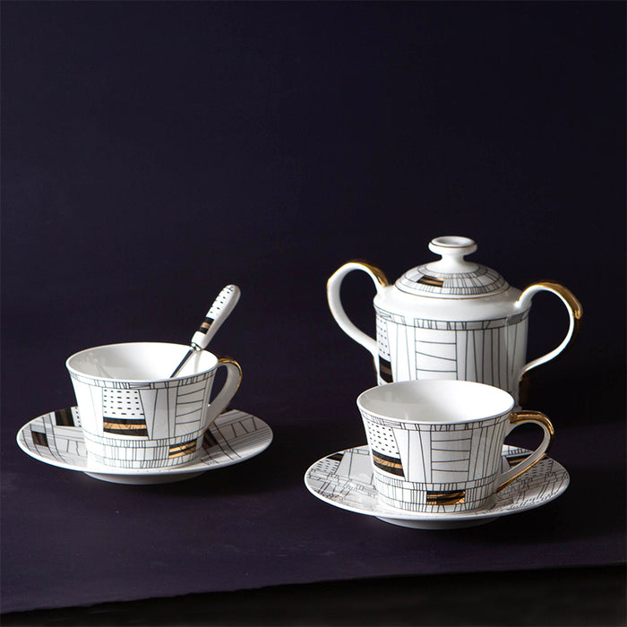 Architecture Bone China Gold Trim Tea Set-3