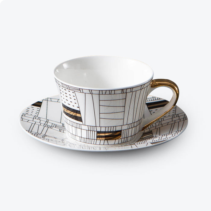 Architecture Bone China Gold Trim Tea Set-4