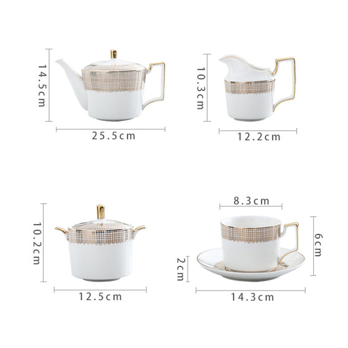 Modern Gold Trim Ceramic Tea Set-4