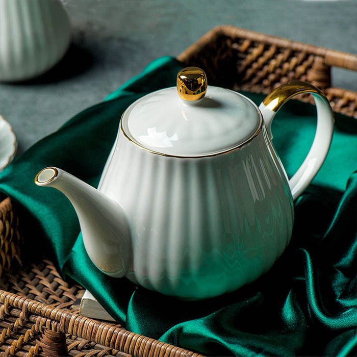 Gold Trim Pumpkin Coffee Set-3