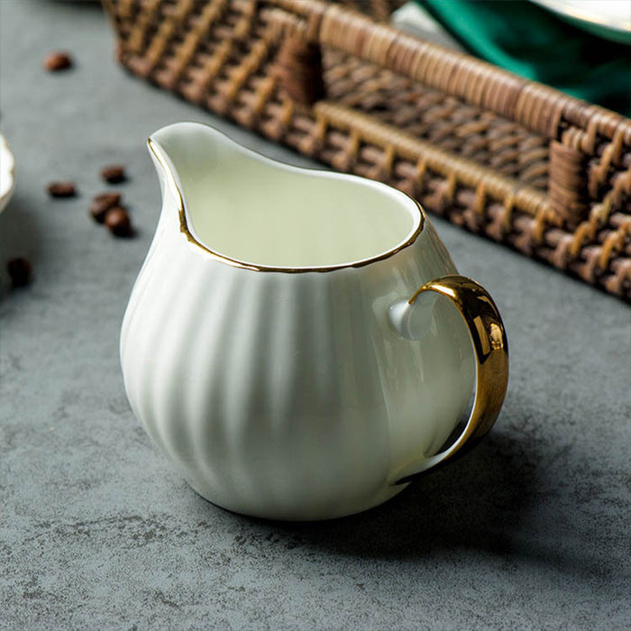Gold Trim Pumpkin Coffee Set-5