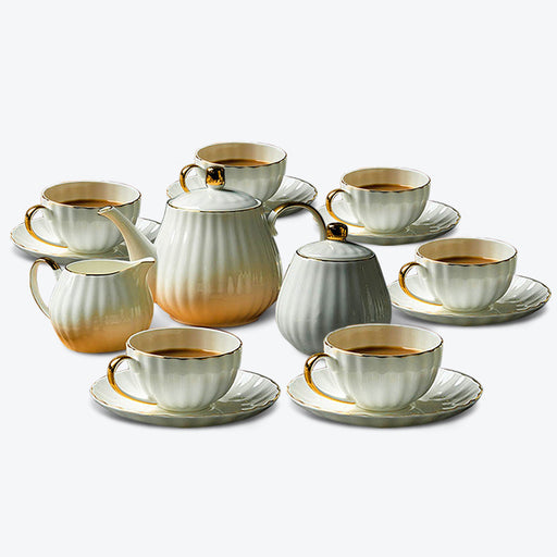Gold Trim Pumpkin Coffee Set-1