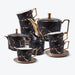Marble Pattern Gold Trim Ceramic Tea Set-9