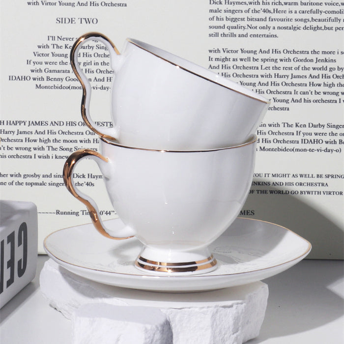 Simple White Bone China Tea Set-4