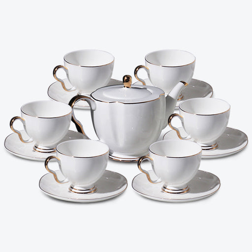 Simple White Bone China Tea Set-1