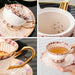Gem Pattern Bone China Gold Trim Tea Set-3