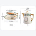 Gem Pattern Bone China Gold Trim Tea Set-7