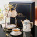 Gem Pattern Bone China Gold Trim Tea Set-5