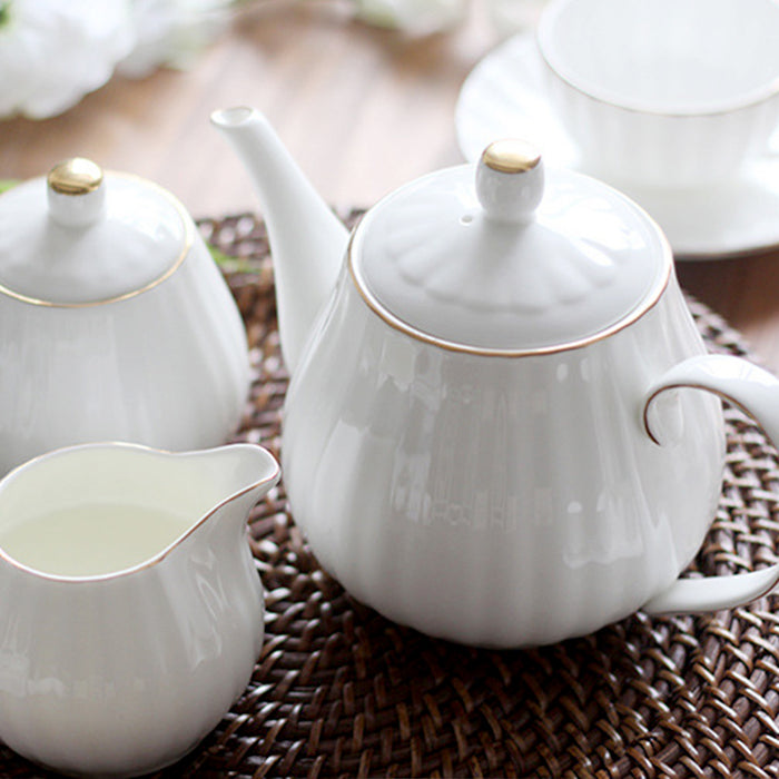 Gold Trim Bone China Pumpkin Coffee Set-3