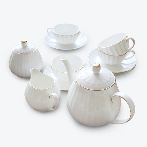 Gold Trim Bone China Pumpkin Coffee Set-1