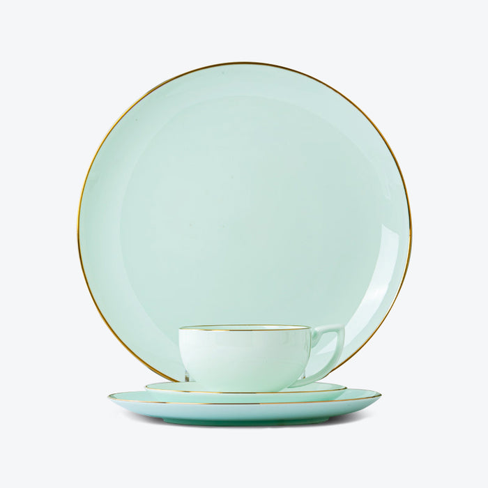 Jingdezhen Gold Trim Celadon Tea Set-1