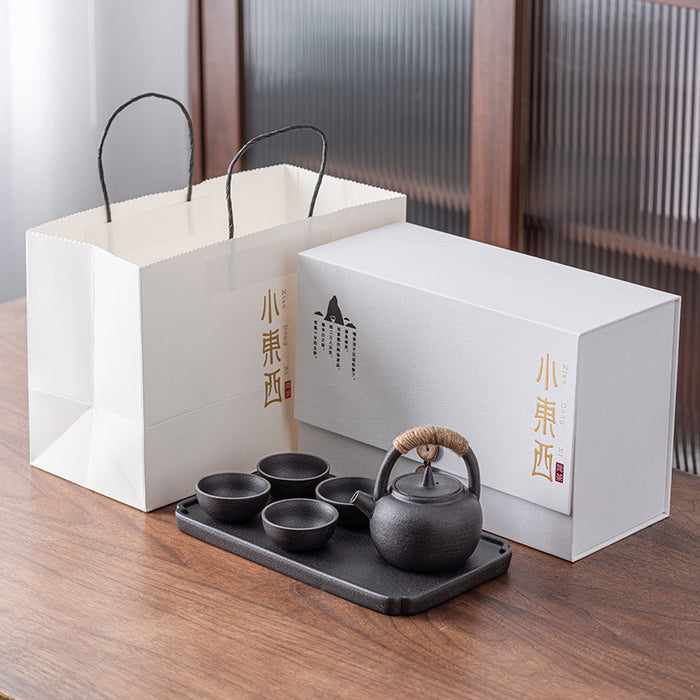 Black and White Ceramic Kung Fu Tea Set-7
