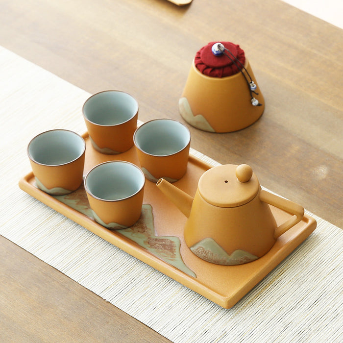 Hand Painted Mountain Ceramic Kung Fu Tea Set-2