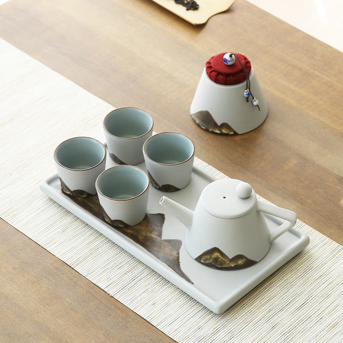 Hand Painted Mountain Ceramic Kung Fu Tea Set-5
