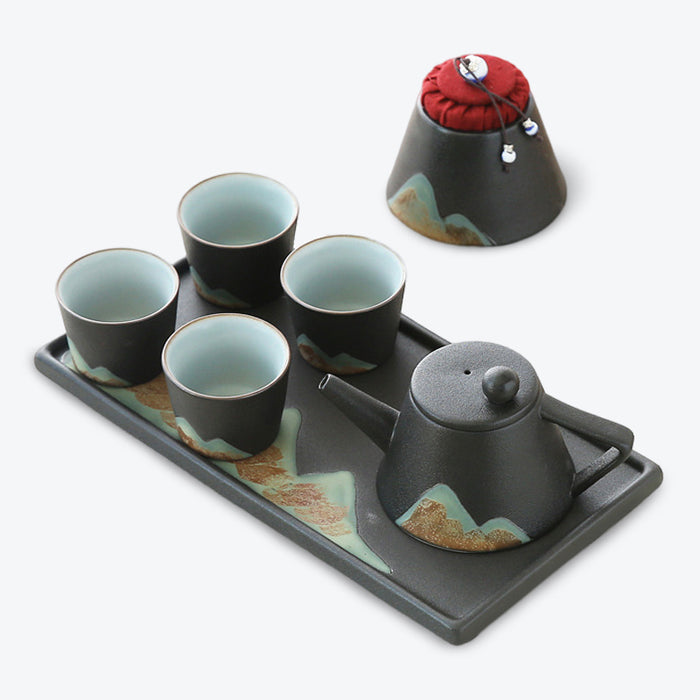 Hand Painted Mountain Ceramic Kung Fu Tea Set-6
