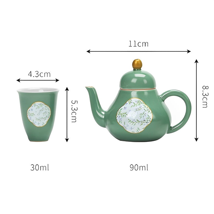 Spring Green Ceramic Kung Fu Tea Set-3